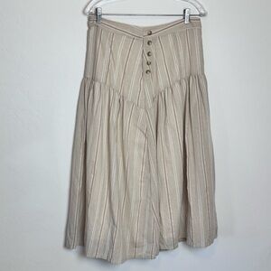 NWT Anthropologie size 12 Cream Neutral Striped midi Skirt boho cottagecore